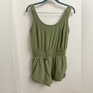 Abercrombie & Fitch Olive Green Athletic Romper Size Small Drawstring Waist